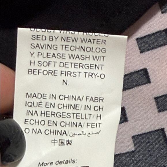 GOMORN women’s size medium halter neck blouse pullover pink black stripes & dots - Picture 8 of 11